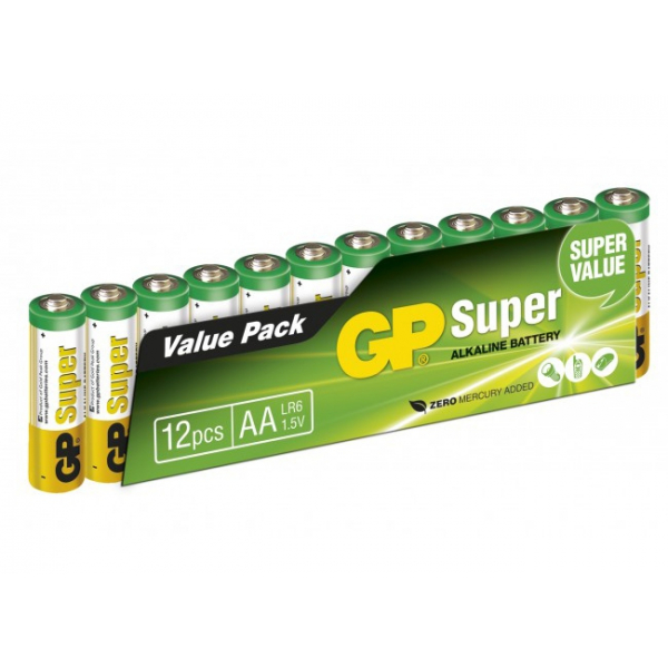 Blister de 12 piles alcaline AAA / LR03 SUPER - 1,5V - GP Battery